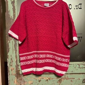 Vintage USA Classic Pink and White Crew Neck Sweater